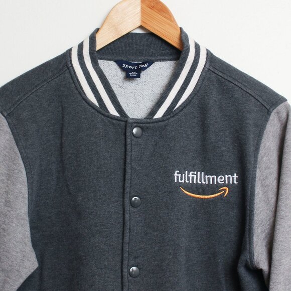 Amazon Fulfillment Varsity Jacket Mens XS Gray - Picture 3 of 7